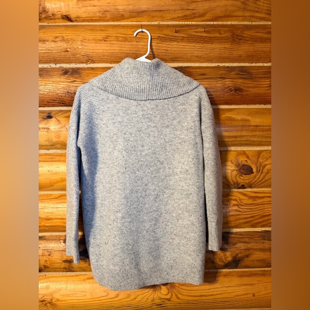 LOFT Heathered Gray Cowl Neck Sweater - Picture 5 of 11